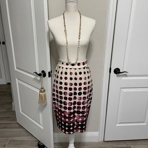 Renee C Starla Ombre Stretchy Creme and Plum Pencil Skirt- Small